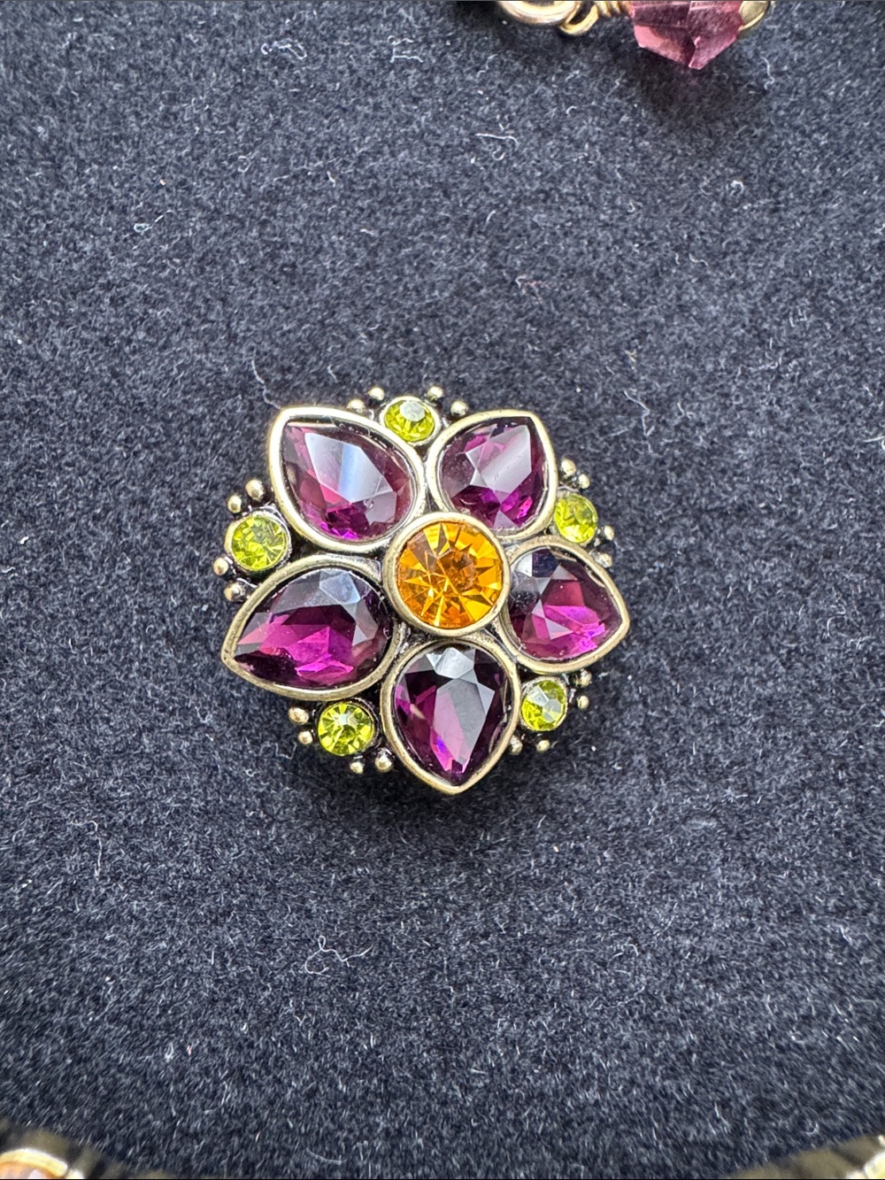Heidi Daus Multicolor Floral Crystal Necklace & Earring Set - Picture 2 of 7